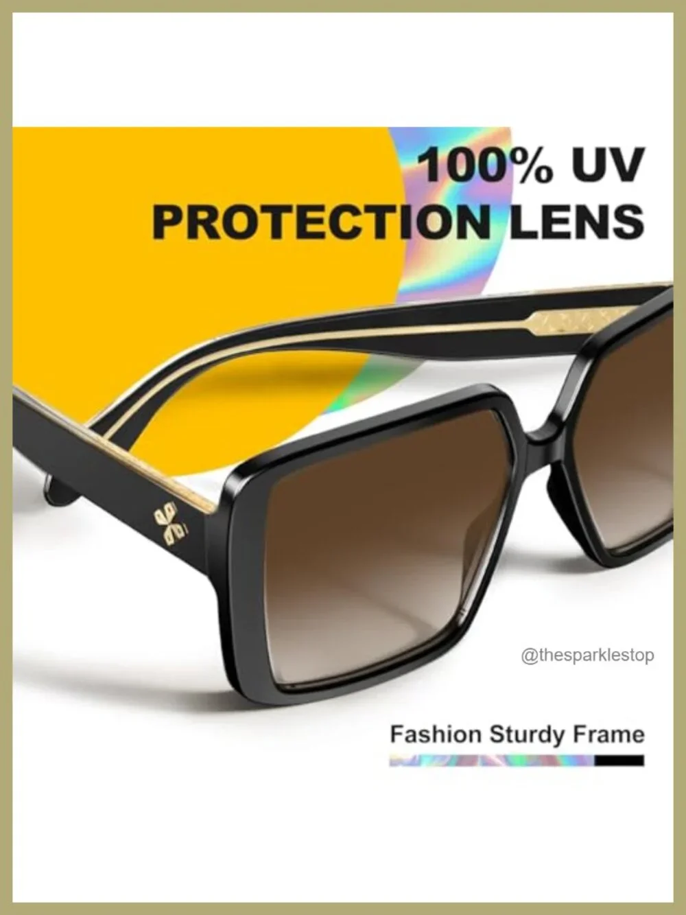 Oversized Square Sunglasses Women UV400 TR90 Frame Retro Fashion Designer